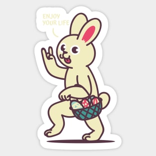 Bunny Collect Eggs Sticker